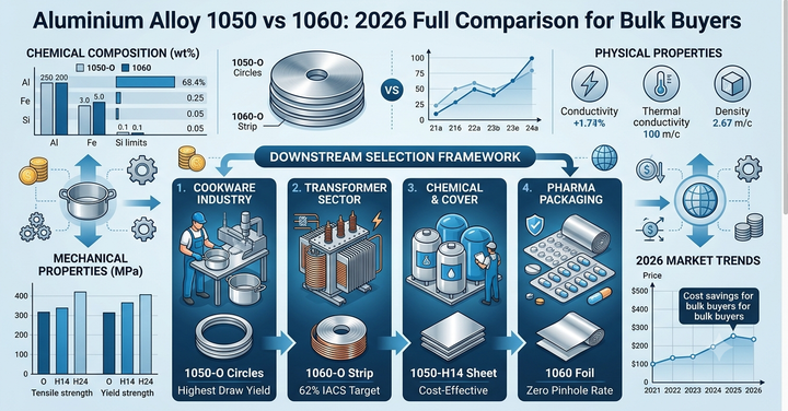 Aluminium Alloy 1050 vs 1060: 2026 Full Comparison for Bulk Buyers